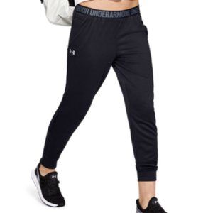 Under Armour, Loose Fit, Lightweight, Knit, Black Joggers with Pockets. Size L
